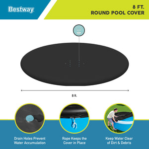 Bestway Flowclear Fast Set 8' Round Swimming Pool Cover for Above Ground Pools