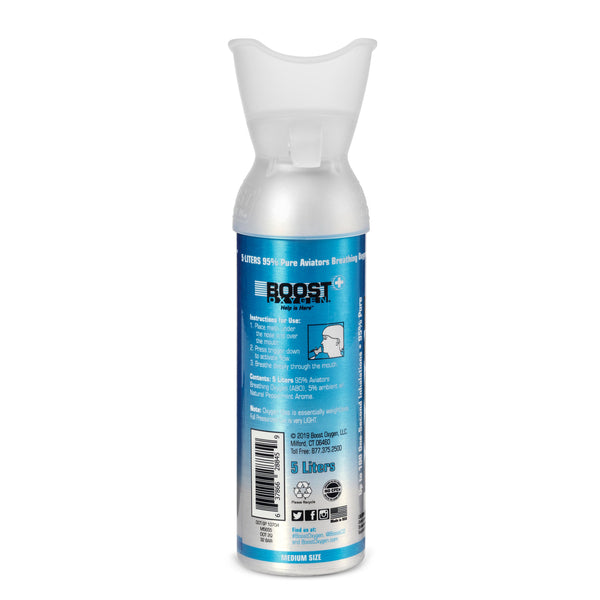 Boost Oxygen 3, 5, & 10L Supplemental Oxygen Can Bottle w/Mouthpiece, Peppermint