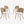 Round Wooden Dining Table + 4 Chairs Set