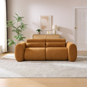 79 in. Round Arm Cloud Curved 3-Seater Modern Upholstered Boucle Sofa