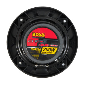 BOSS 4 Inch 200W 2 Way Car Audio Coaxial Speakers Stereo, Red PAIR (4 Pack)