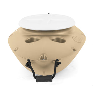 CreekKooler 30 Qt Floating Insulated Beverage Kayak Tow Cooler, Tan w/ 8' Rope