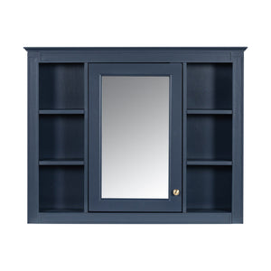 Wall Mounted Medicine Cabinet With Mirror, Storage Cabinet Featuring 6 Open Shelves And Adjustable Interior