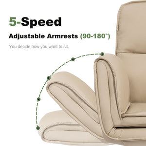 Criss Cross Swivel Desk Chair With Adjustable Armrests & Wheels For Home Office