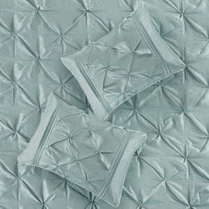 7 Piece Tufted Comforter Set Seafoam California King