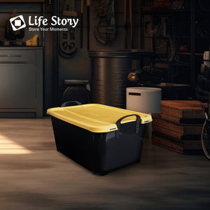 Life Story 55 Quart Stackable Storage Bin, Heavy Duty Lidded Container, 18 Pack