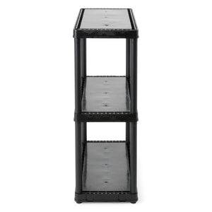 Gracious Living 3 Shelf Fixed Height Light Duty Storage Unit, Black (2 Pack)