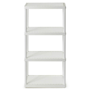 Gracious Living 4-Shelf Fixed-Height Light-Duty Solid Shelving Storage, White