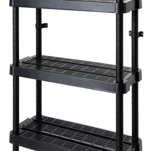 Gracious Living 5 Shelf Adjustable Ventilated Medium Duty Shelving Unit, Black