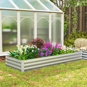 Outsunny 95" x 36" Galvanized Raised Garden Bed