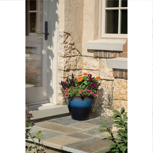 Suncast 1606NP36 Seneca 16" Ombre Decorative Durable Resin Planter Blue & Brown