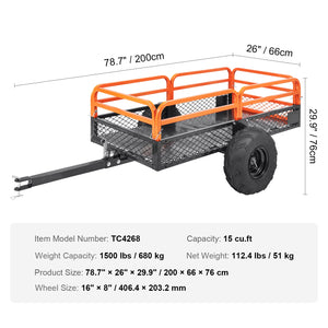 Heavy Duty Steel ATV Dump Trailer