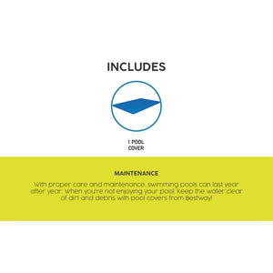 Bestway Rectangular 118" x 79" Above Ground Outdoor Swimming Pool Cover, Blue