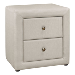 Nightstand With Storage Drawer, Upholstered, Transitional