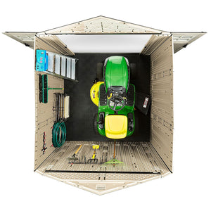 Rubbermaid 7x7 Ft Durable Weather Resistant Resin Outdoor Storage Shed, Sand