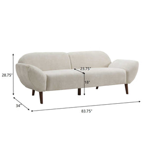 Cloud Haven Curved 3 Seater Modern Upholstered Chenille Sofa