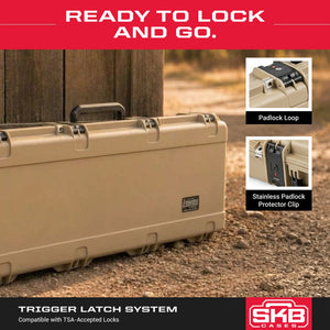 SKB Cases iSeries 4214 Hard Plastic Parallel Limb Bow Crossbow Case, Tan