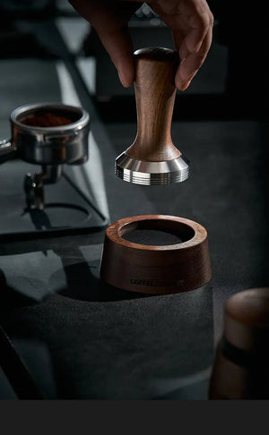 Walnut Espresso Tool Organizer Stand - Multi-Slot Storage for Tamper & Distributor Under $36