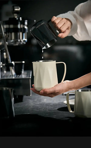 Best Geometric Milk Pitcher for Latte Art - Diamond Faceted 350ml/600ml