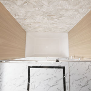 Frameless Single Sliding Shower Door & Handle And Square Tube Track