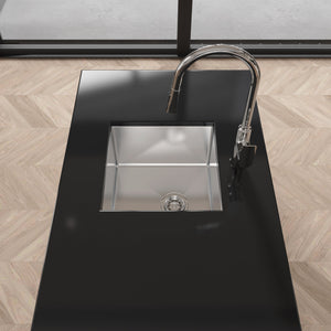 Stainless Steel Kitchen Sink, 18"x18" Single Bowl Undermount