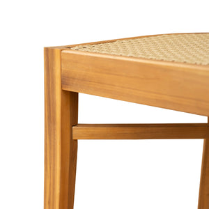 Netro Acacia Wood Dining Chair with Light Brown Wicker