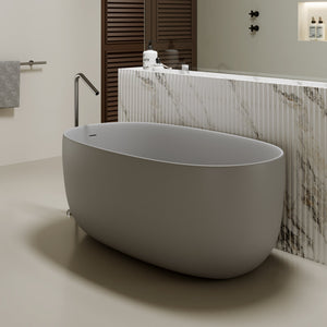 51'' Freestanding Bathtub Resin Stone Soaking Bathtub