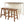 Rustic 3 Piece Stationary Kitchen Island Set With 2 Seatings, With 2 Open Shelves