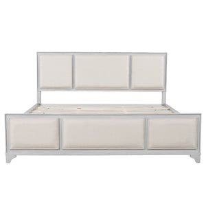 King Size Bed Frame with Upholstered Headboard