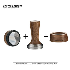 Walnut Espresso Tool Organizer Stand - Multi-Slot Storage for Tamper & Distributor Under $36