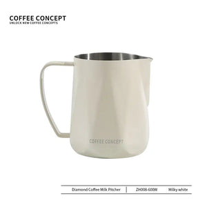 Best Geometric Milk Pitcher for Latte Art - Diamond Faceted 350ml/600ml