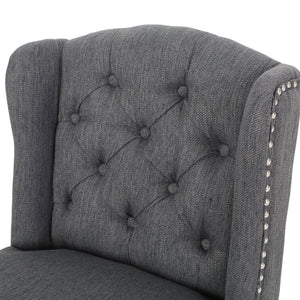 Vienna Fabric Tufted Counter Stool With Nailhead Accents (Set of 2)