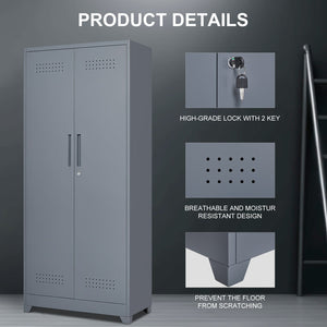 Gray And Metal Storage Cabinet