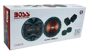 BOSS 6.5" 350W 2 Way Car Audio Speakers System Red Stereo (Pair) (Refurbished)