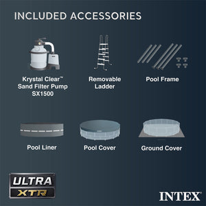 Intex 16ft x 48in Ultra XTR Round Frame Pool, Pump, Cooler, & Floats (2 Pack)
