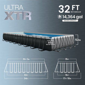 Intex 32' x 16' x 52" Ultra XTR Rectangular Pool w/ 2 Floating Chairs & Cooler