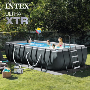 Intex 18ft x 9ft x 52in Ultra XTR Rectangular Pool, Floats (2 Pack), and Cooler