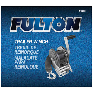Fulton 142208 Single Speed Tow Winch with 20 Inch Strap, 1500 Pound Capacity