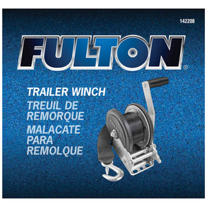Fulton 142208 Single Speed Tow Winch with 20 Inch Strap, 1500 Pound Capacity