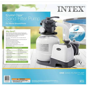 Intex 2100 GPH Above Ground Pool Sand Filter Pump w/ Automatic Pool Vacuum