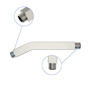 Elegant 6" Shower Arm With Flange, Stainless Steel Construction For Rain Shower Heads