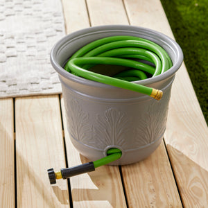 Suncast 300-Foot Heavy Duty 5-Gallon Decorative Garden Hose Pot, Gray (6 Pack)