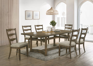 Parfield 7 Pieces Dining Room Set - Light Brown / Oak