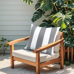6 Pack Outdoor/Indoor Throw Pillows - Gray/White Striped