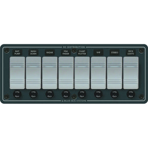 Blue Sea 8261 Waterproof Panel 8 Position - Slate Grey