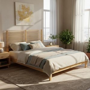 Premium Solid Wood King Size Bed Frame with Headboard