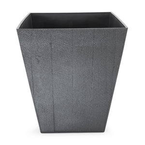 Suncast 16 Inch Farmington Decorative Rustic Wood Finish Garden Planter, Gray