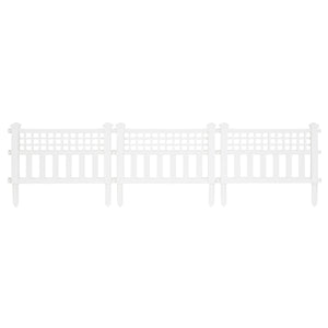 Suncast Grand View 14.5 x 24 Inch Resin Yard Garden Border Fence, White (3 Pack)