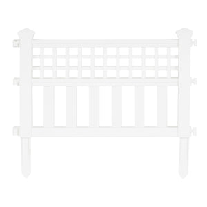 Suncast Grand View 14.5 x 24 Inch Resin Yard Garden Border Fence, White (3 Pack)