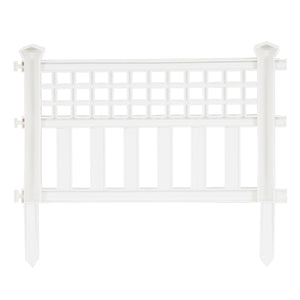 Suncast Grand View 14.5 x 24 Inch Resin Yard Garden Border Fence, White (3 Pack)